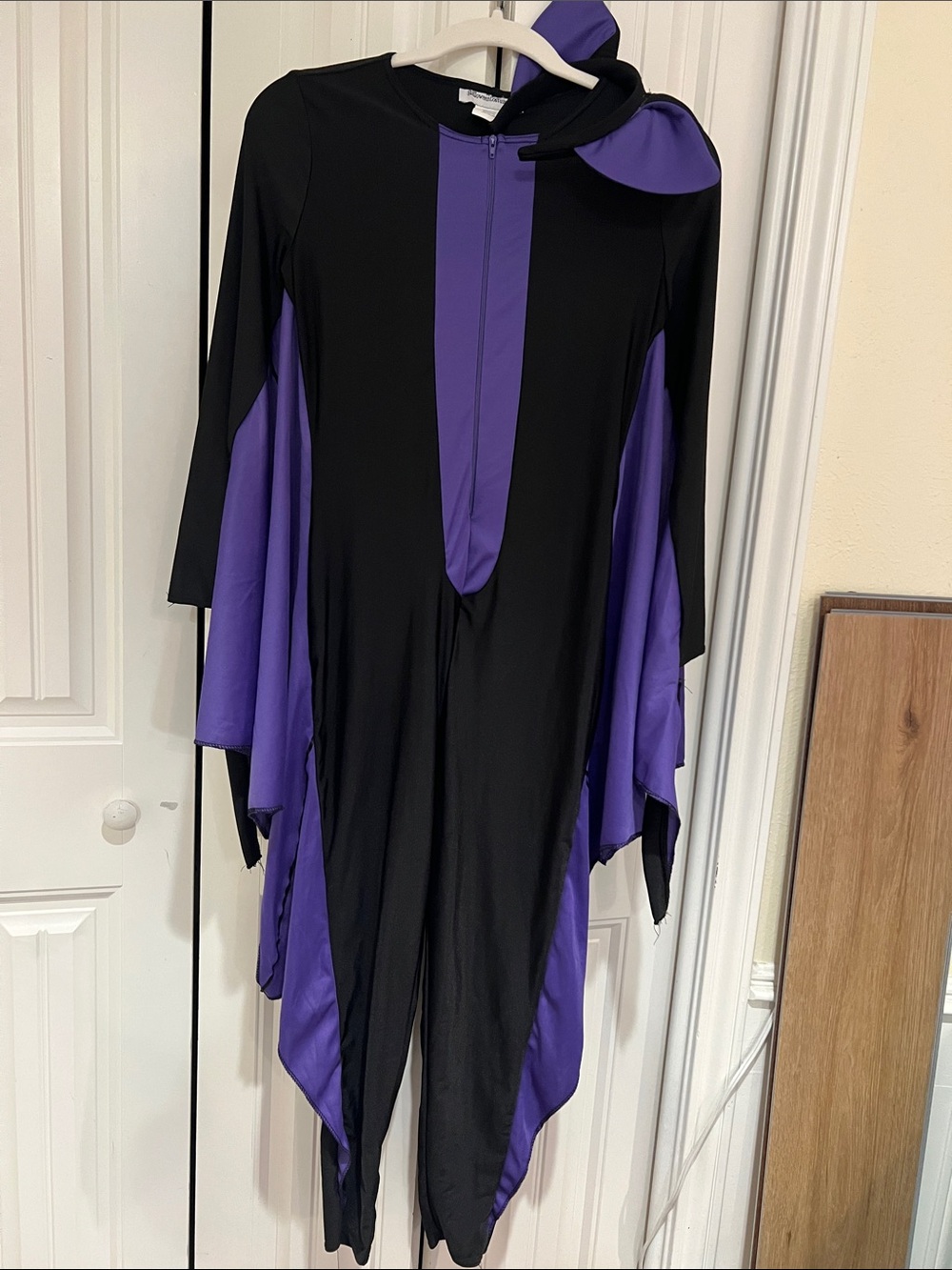 Kids Bat Black and Purple Halloween Costume Jumpsuit with Hood